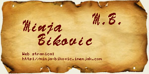 Minja Biković vizit kartica